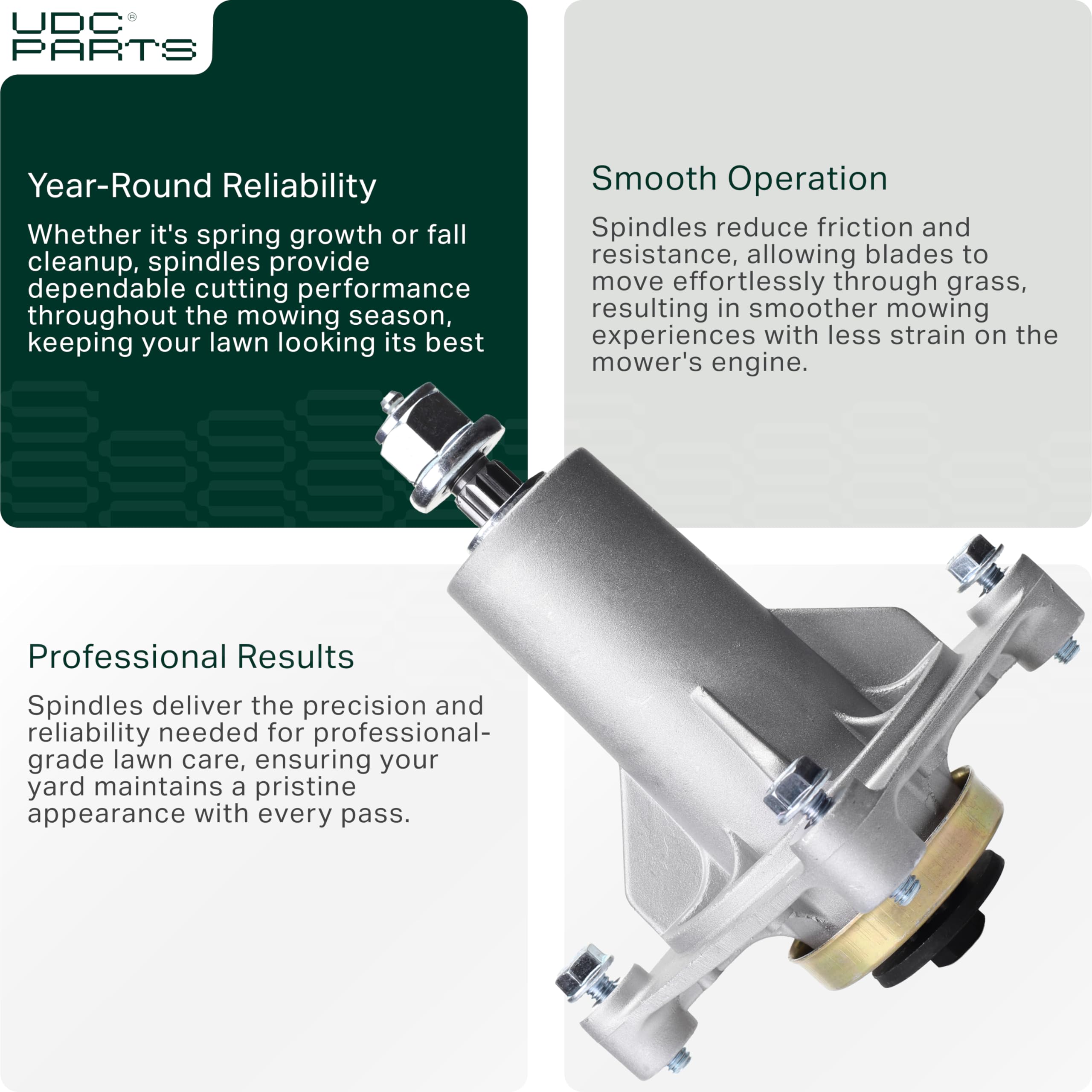 UDC Parts spindle assembly in packaging on a workbench