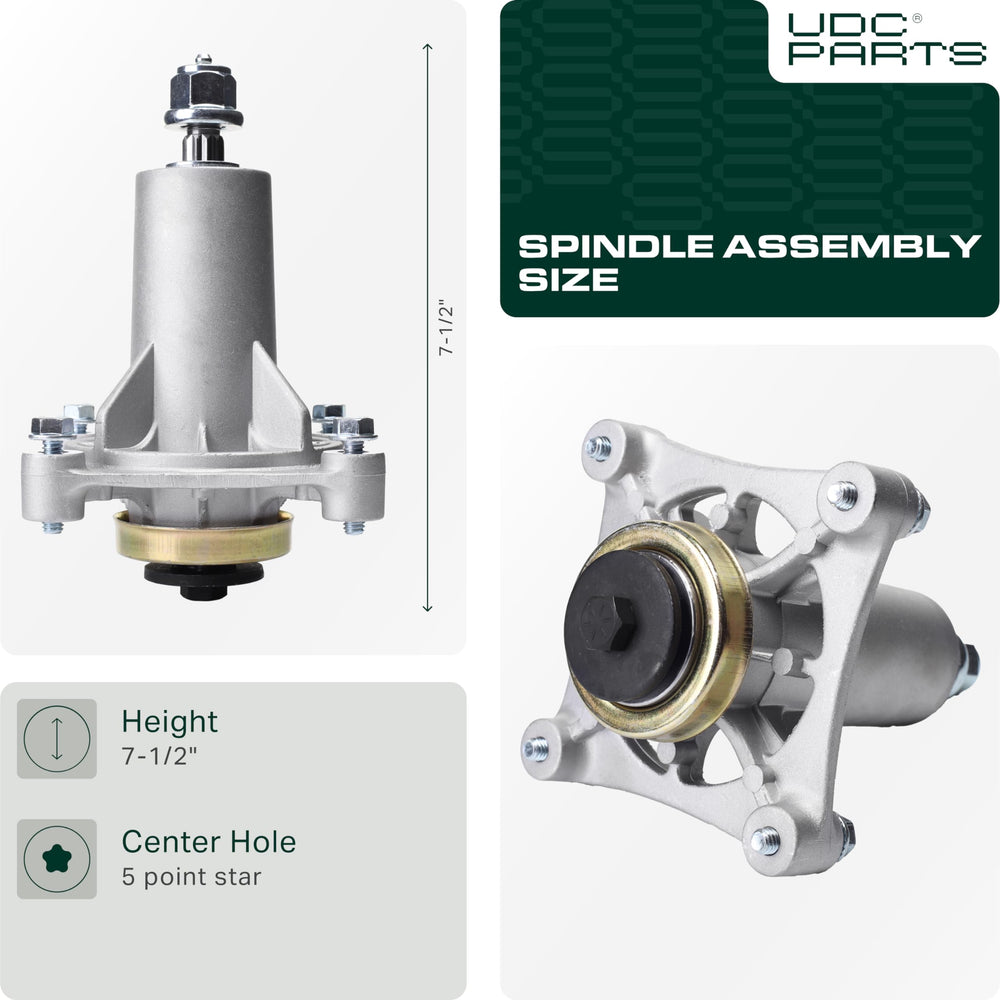 UDC Parts spindle assembly side view showing dimensions