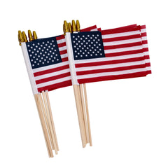Uelfbaby 12 pack mini American flags 4x6 inch front view