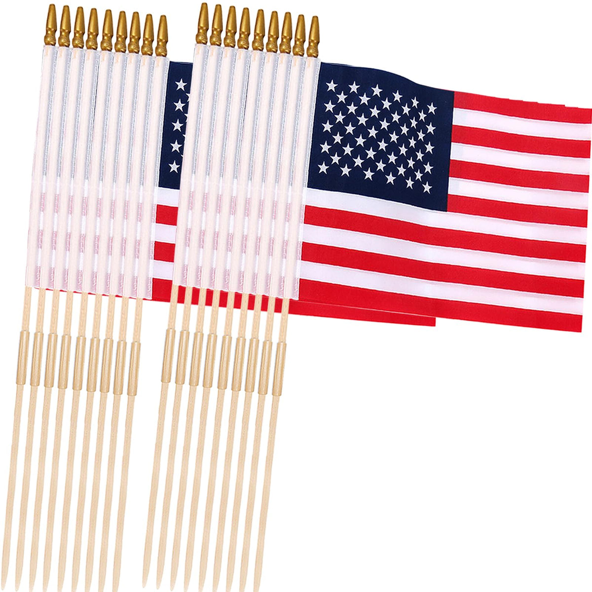 Uelfbaby 24 American flags pack front view with 12x18 size