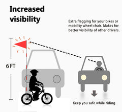 Uelfbaby bike flags displayed on a bicycle in outdoor setting