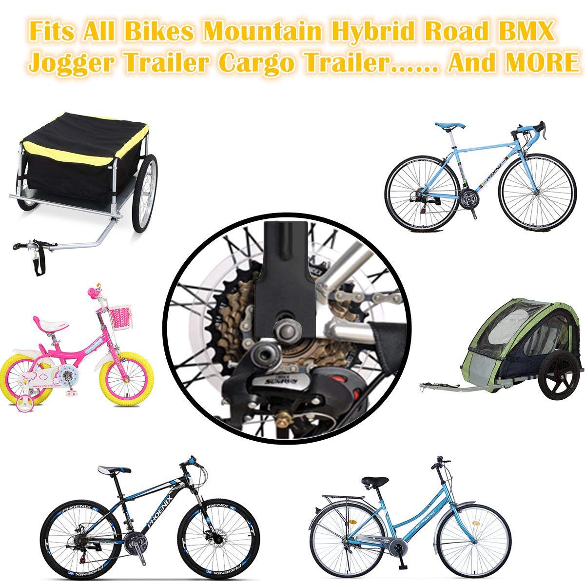 Uelfbaby bike flags with adjustable height in two different setups
