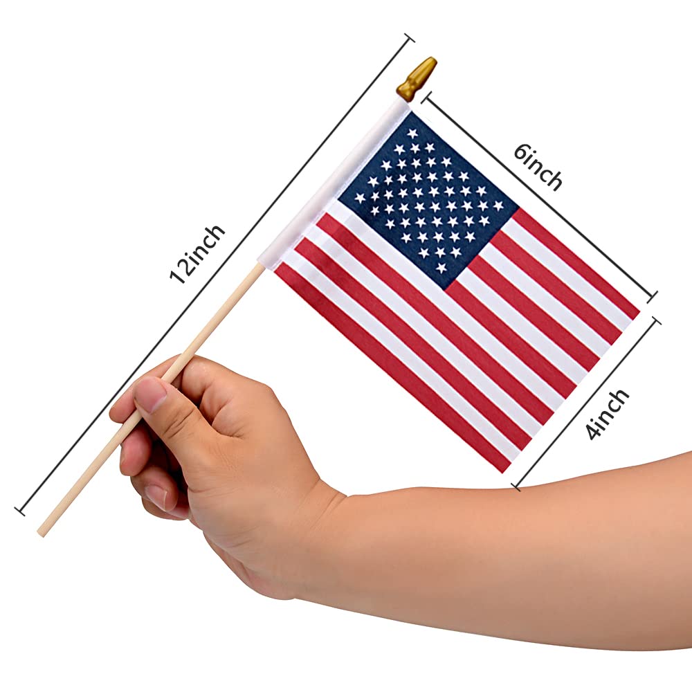 Uelfbaby mini American flags displayed in a garden