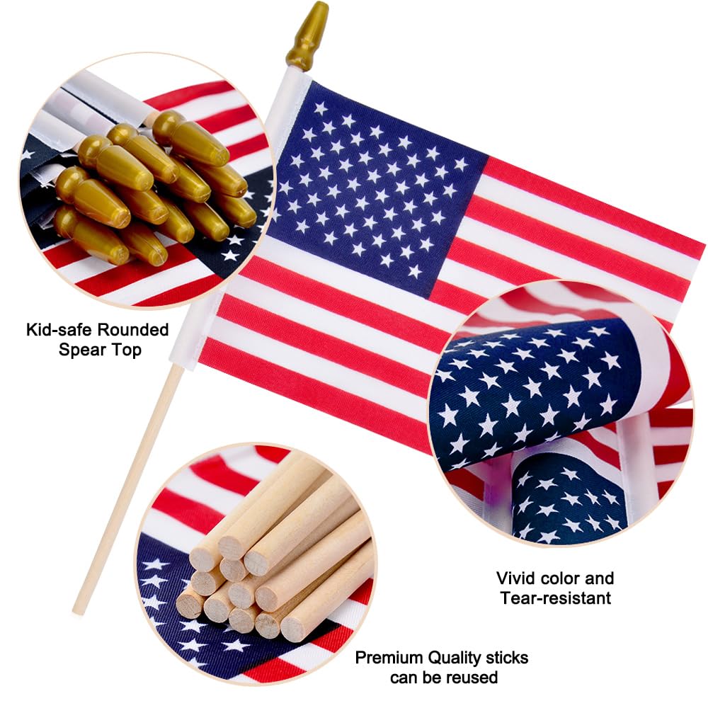 Uelfbaby Small American Flags on wooden sticks