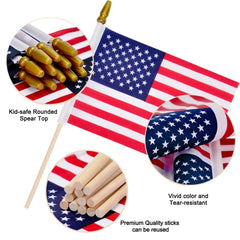 Uelfbaby Small American Flags on wooden sticks