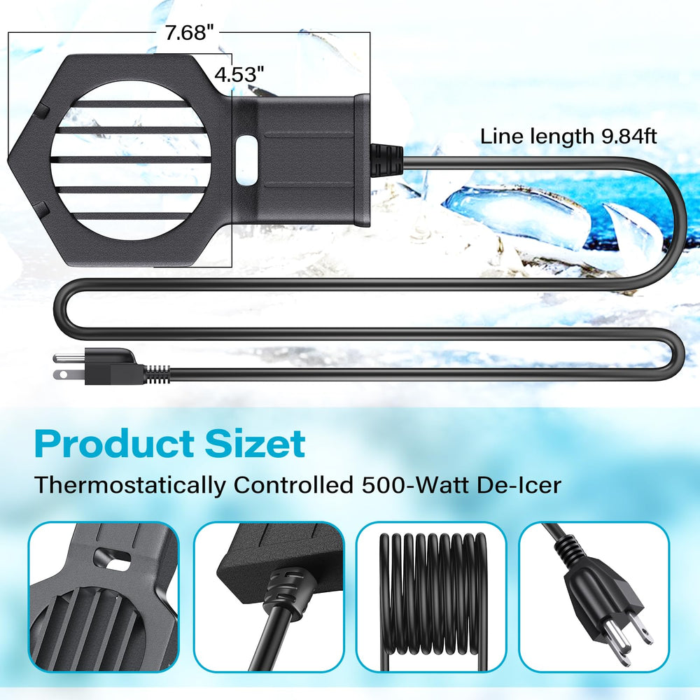 UFRYO 500W Pond De-Icer Heater back view