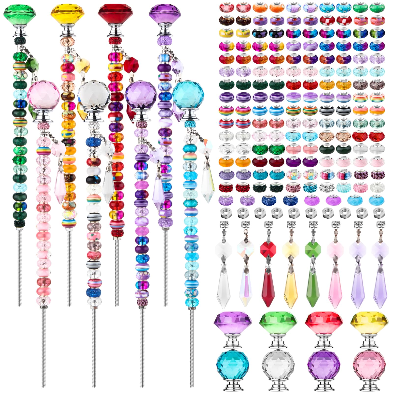 UFU 192 pcs Fairy Wand Beaded Garden Stakes Kit in gift box