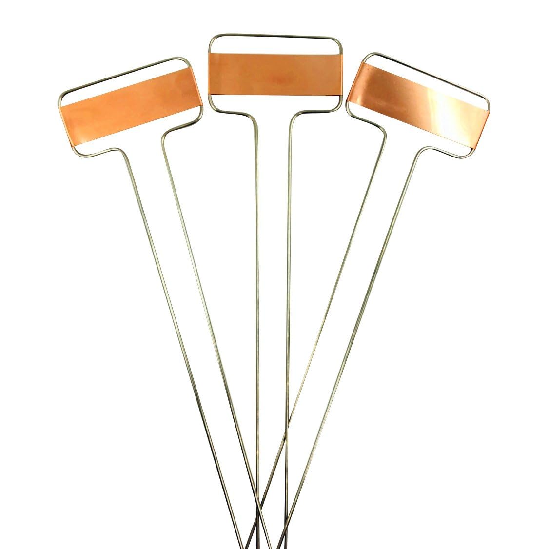 Ugold Copper Plant Labels on a garden table