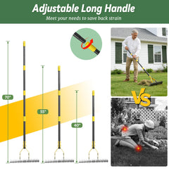 UIABOPZ Thatch Rake adjustable handle sections
