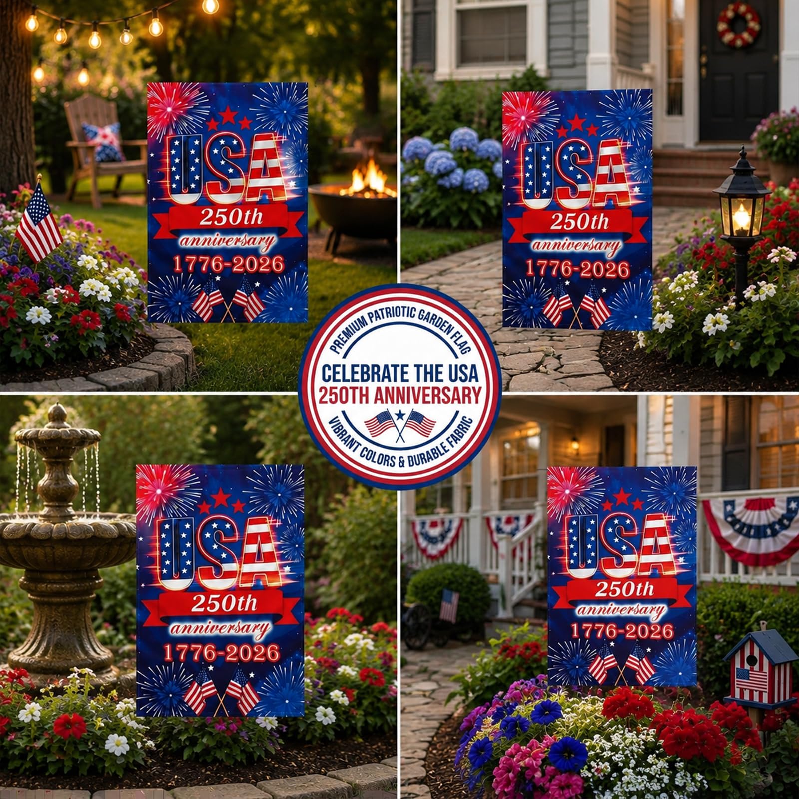 UIMIU packaging for the 250th Anniversary Garden Flag
