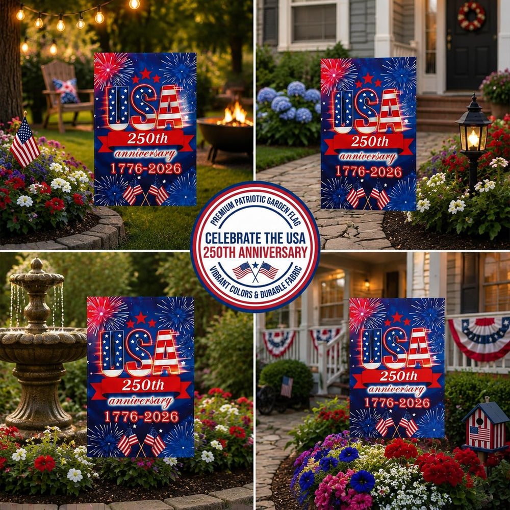 UIMIU packaging for the 250th Anniversary Garden Flag