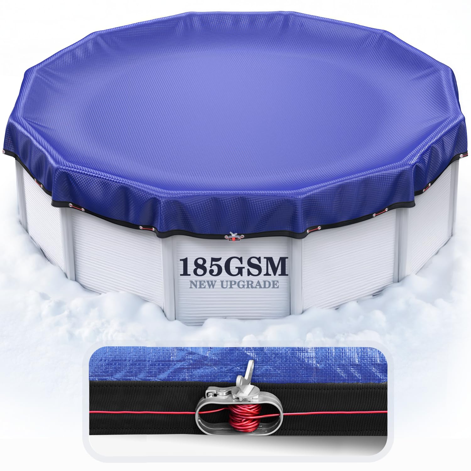 UIRWAY 12FT pool cover blue round model front view