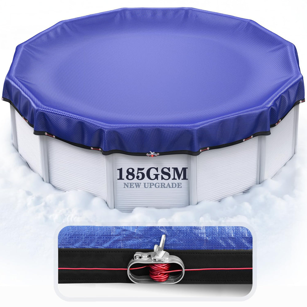 UIRWAY 12FT pool cover blue round model front view