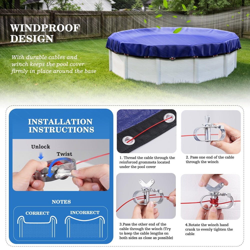 UIRWAY 12FT pool cover packaging and details