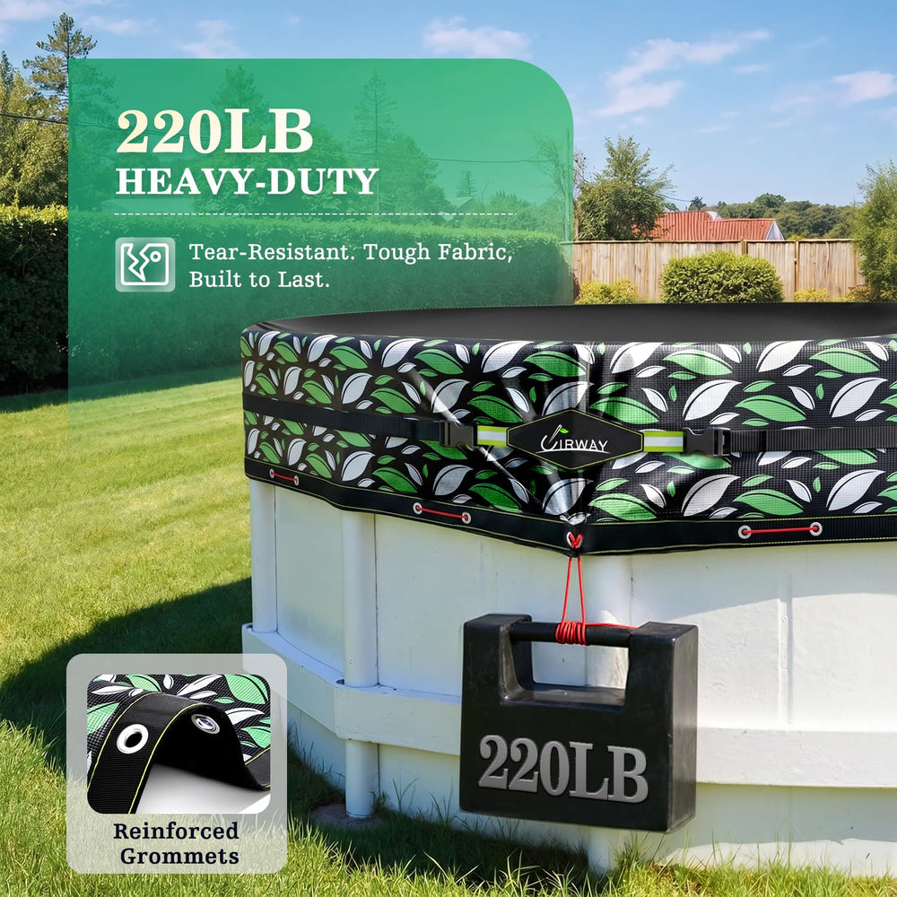 UIRWAY 15FT pool cover with dual LDPE coatings for water resistance