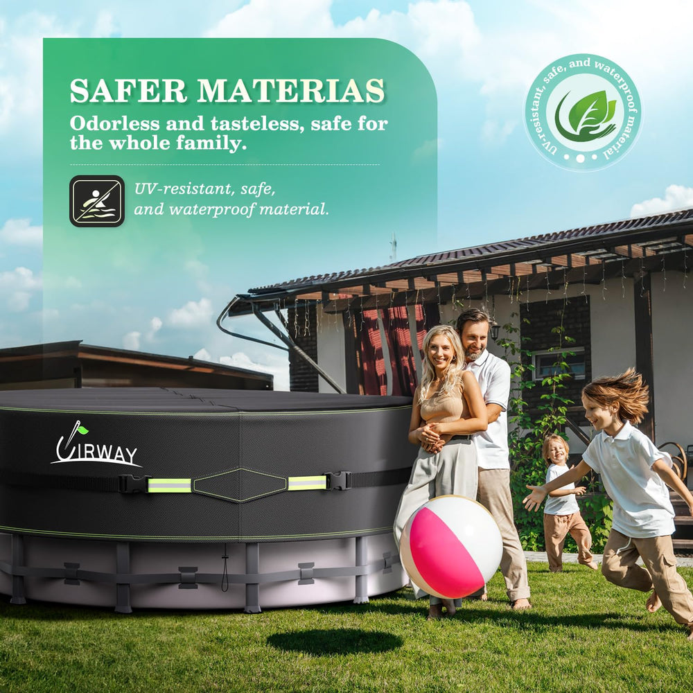 UIRWAY 21 Ft round pool cover in garden setting