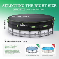 UIRWAY pool cover showing reinforced stitching and fabric details