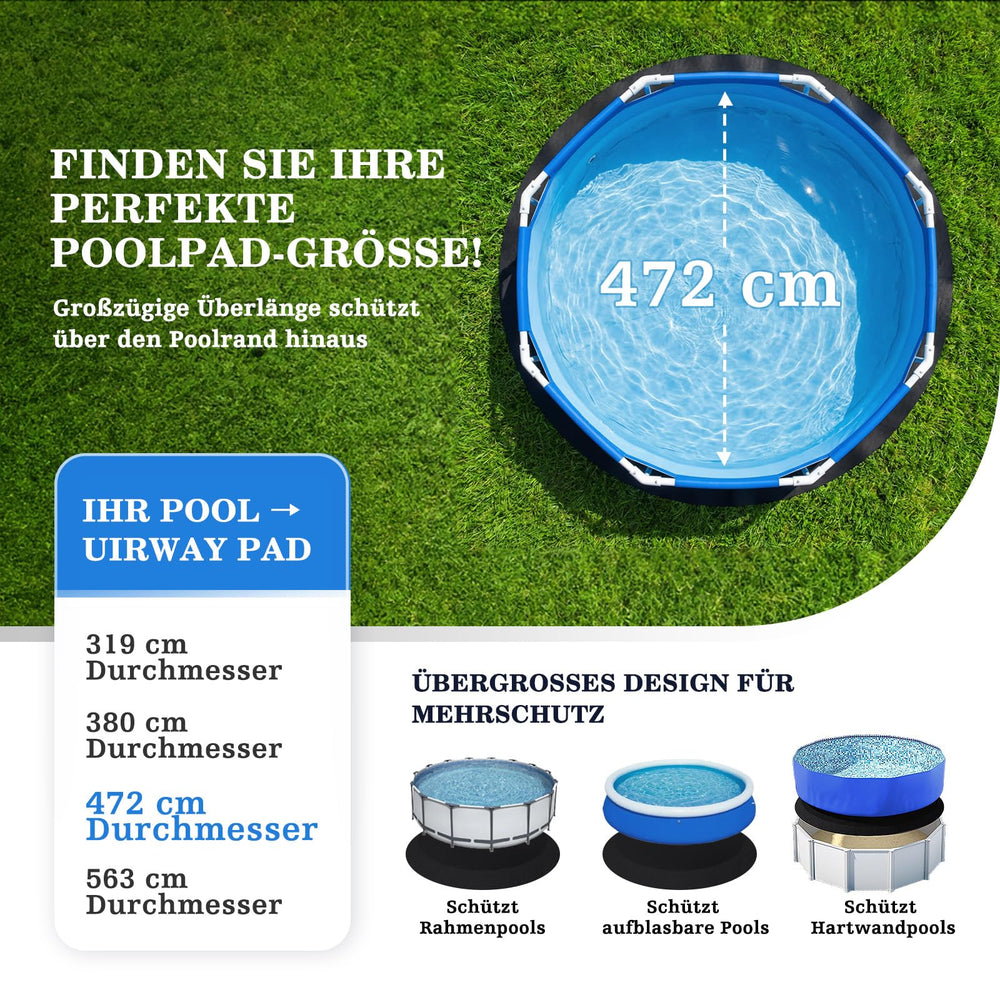 UIRWAY pool pad showing black geotextile material