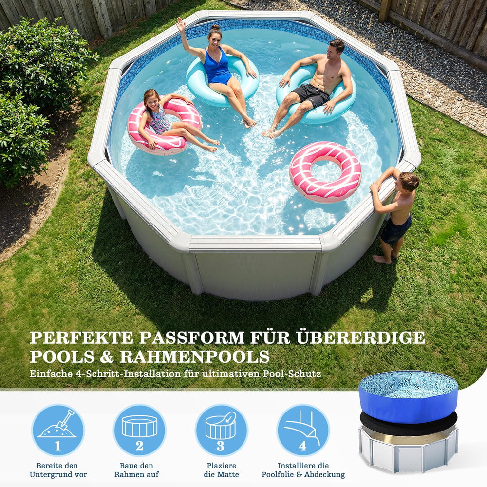 UIRWAY pool pad under above-ground pool setup