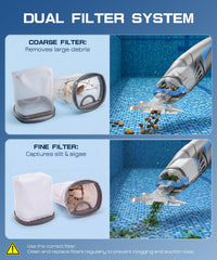 UIRWAY pool vacuum in use cleaning pool steps