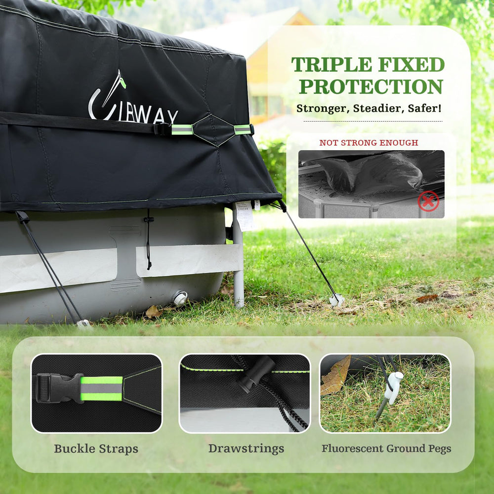 UIRWAY round pool cover handles for easy hanging