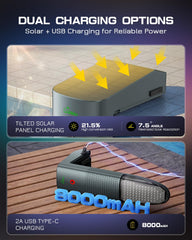 UIRWAY solar pool light showing dual-color mode effects