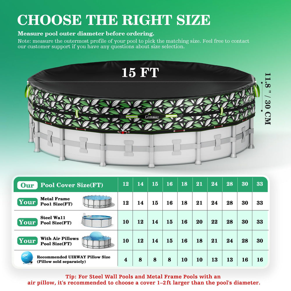 UIRWAY winter pool cover showing tear-resistant fabric detail