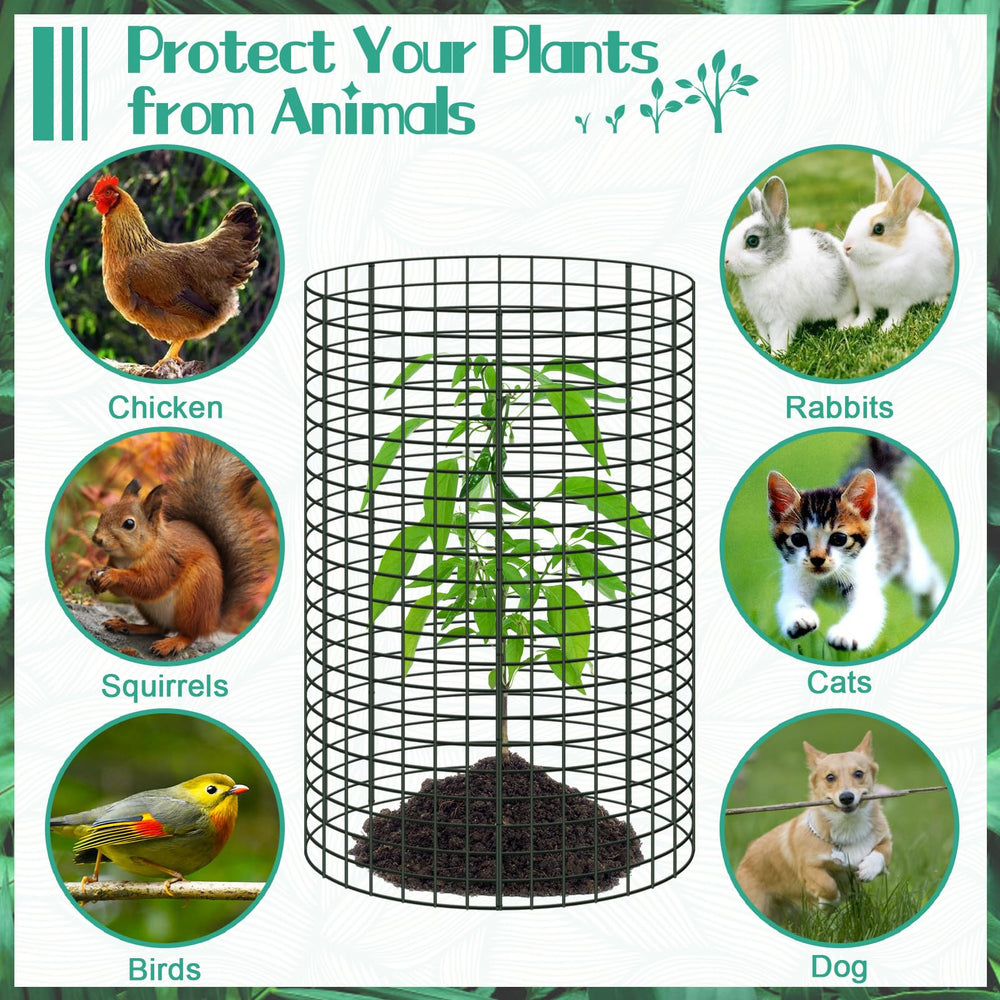UJG plant protectors in a garden protecting various plants