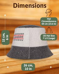 Ukrainian Wool Sauna Hat displayed on a wooden surface
