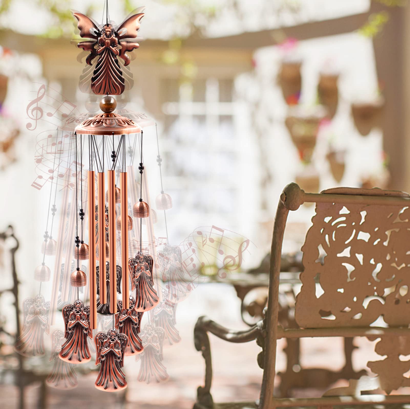 Ukulork Angel Wind Chimes displayed indoors