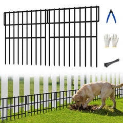 ULIOK 14 Panels Garden Fence Animal Barrier black colour front view