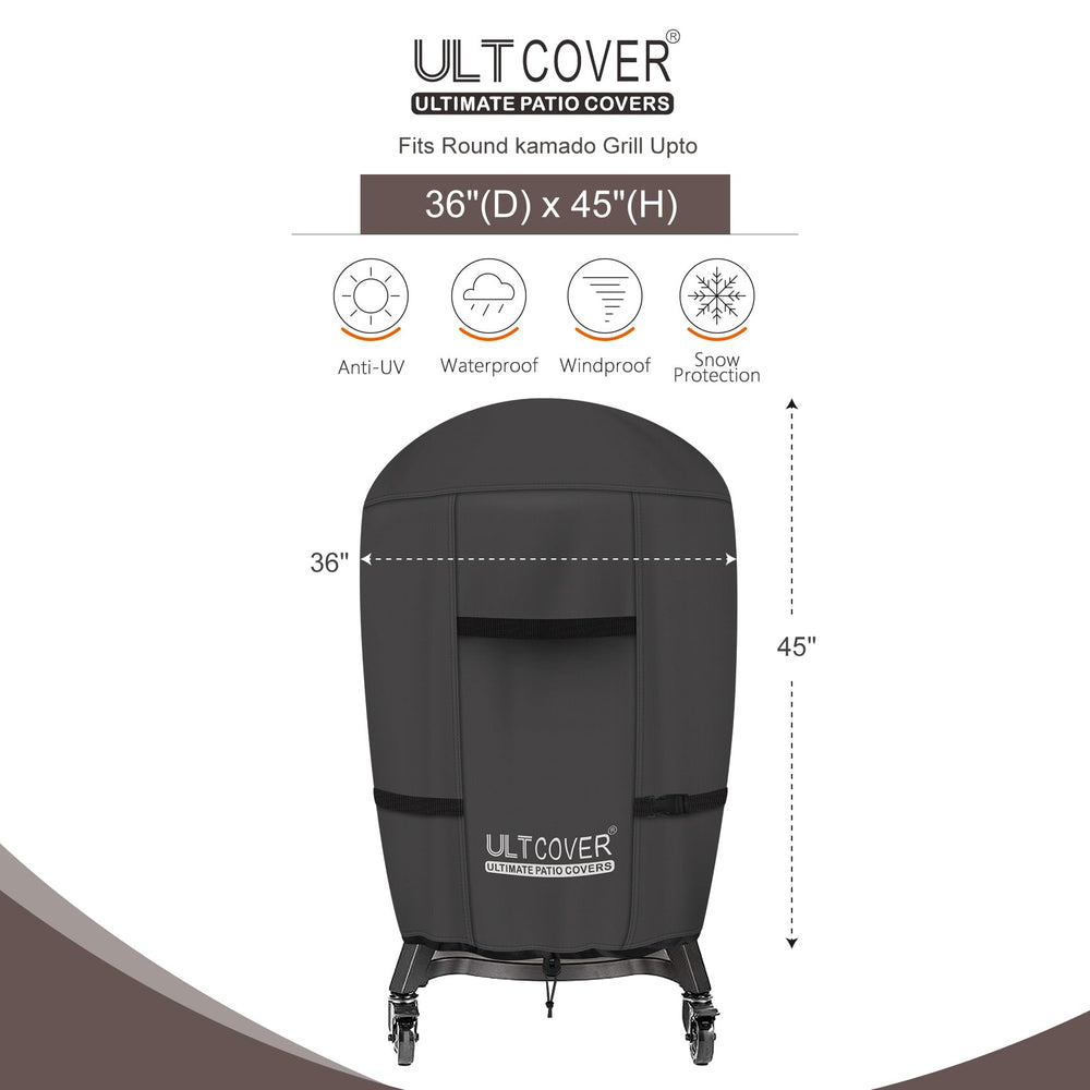ULTCOVER Charcoal Kamado Joe Grill Cover side view with air vents