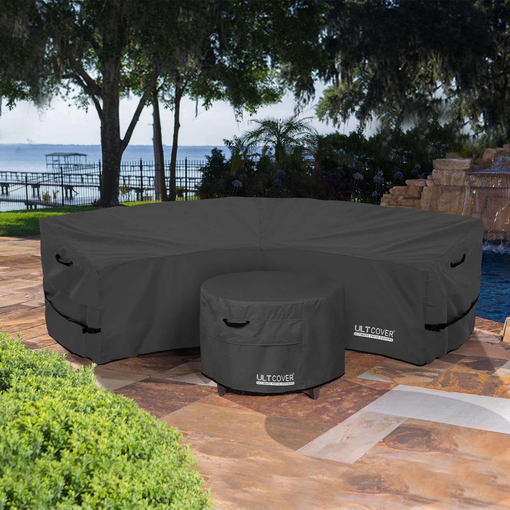 ULTCOVER Curved Sectional Sofa Cover packed and ready for delivery