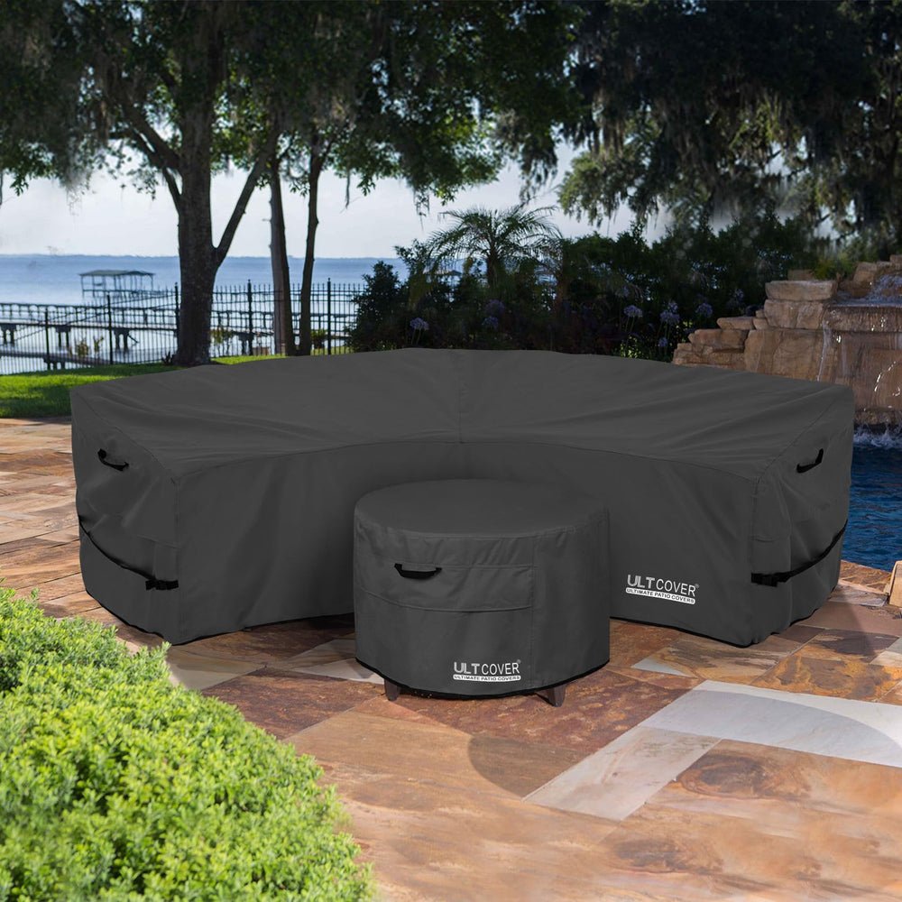 ULTCOVER Curved Sectional Sofa Cover packed and ready for delivery