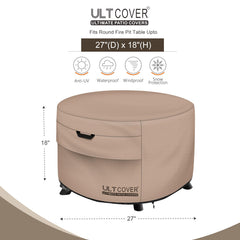 ULTCOVER fire pit cover showing waterproof backing