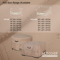 ULTCOVER fire pit table cover with air vents