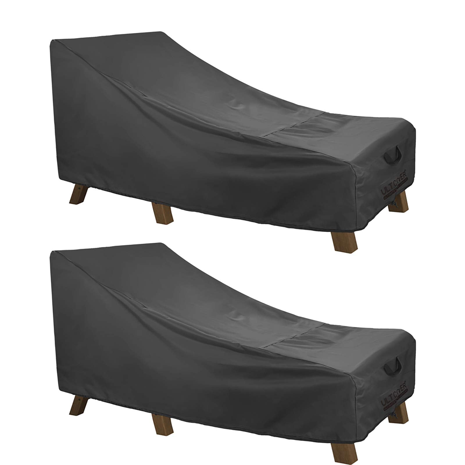 ULTCOVER Outdoor Chaise Lounge Cover black front view