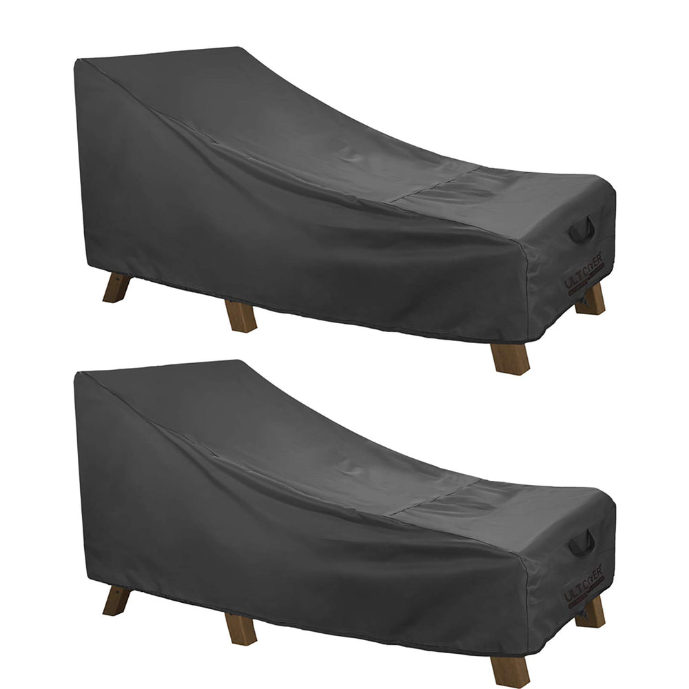 ULTCOVER Outdoor Chaise Lounge Cover black front view