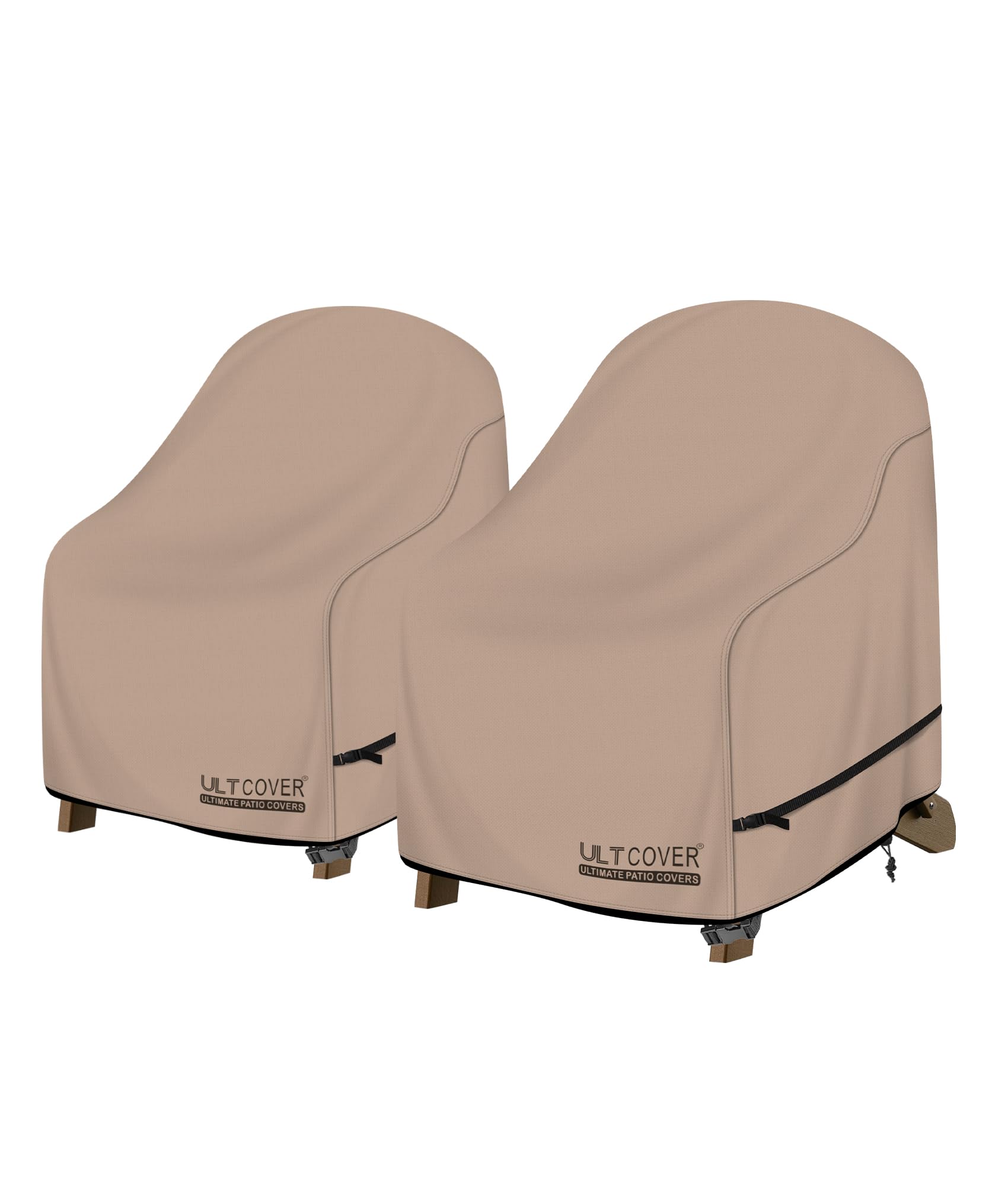 ULTCOVER Patio Adirondack Chair Cover front view, brown