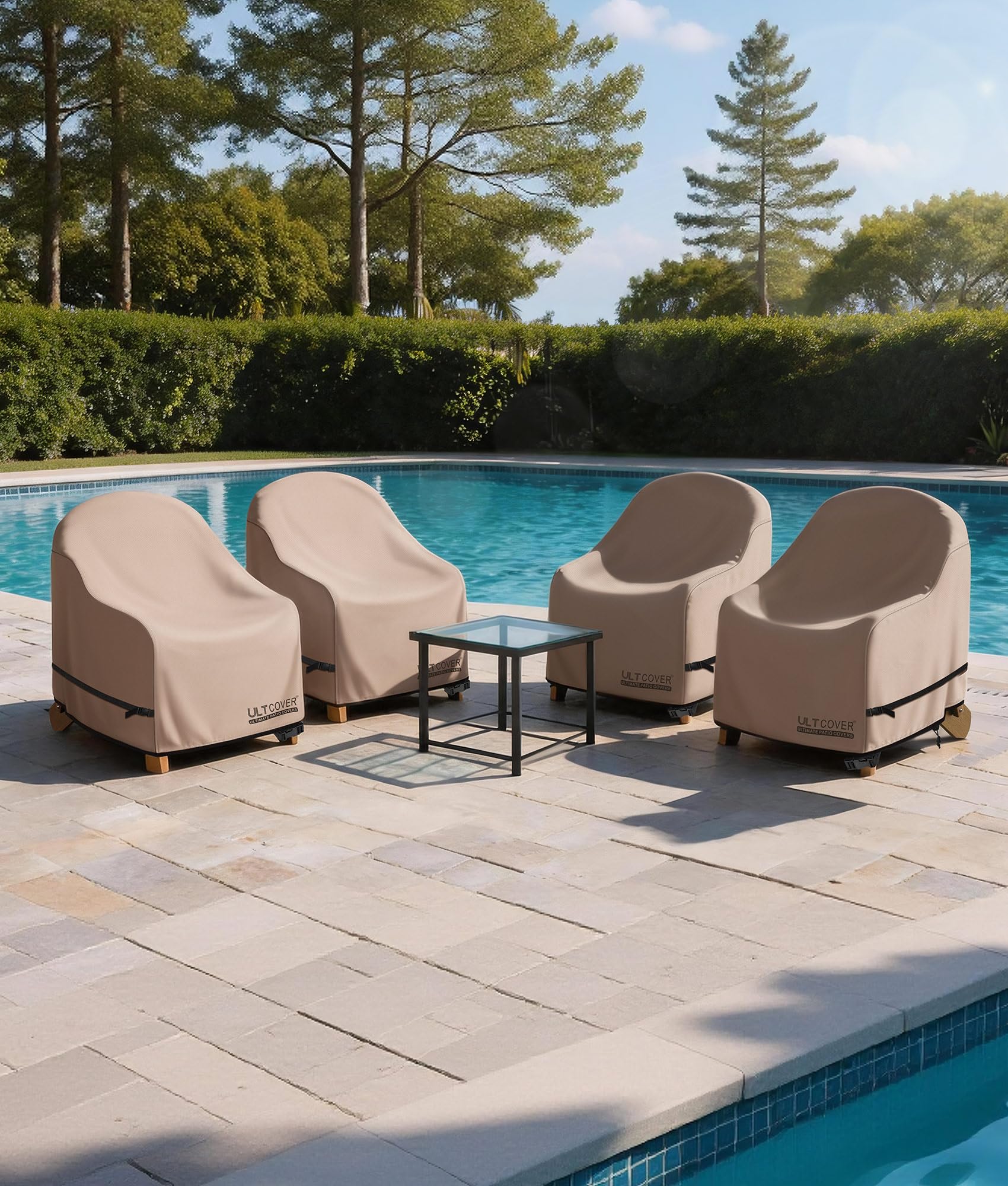 ULTCOVER Patio Adirondack Chair Cover showing full coverage