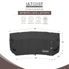 ULTCOVER Patio Sofa Cover showing waterproof backing close-up