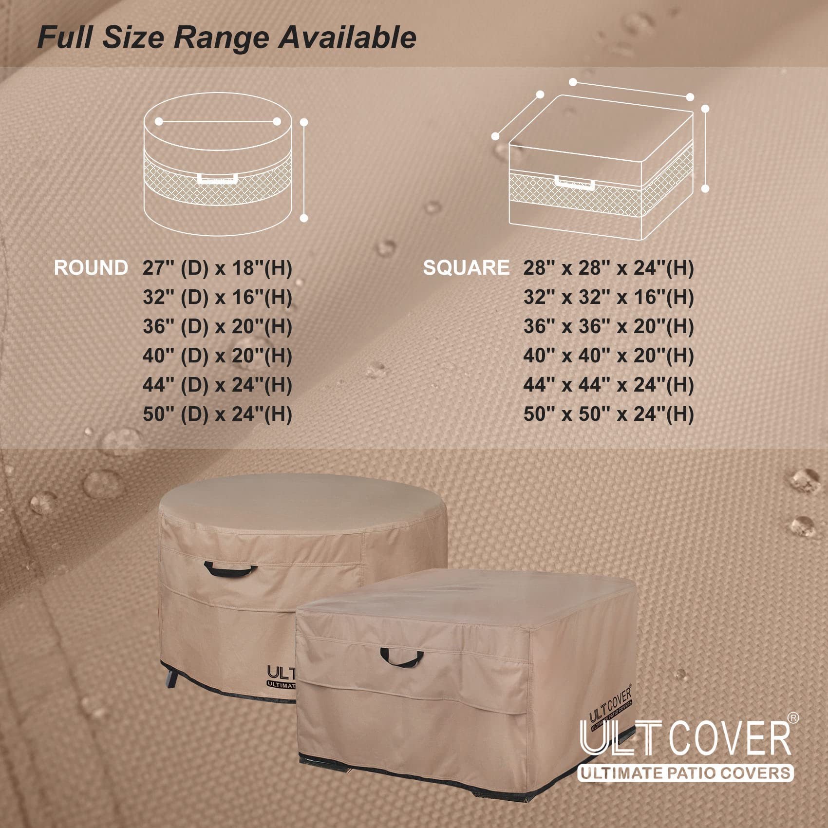 ULTCOVER round fire pit cover with air vents