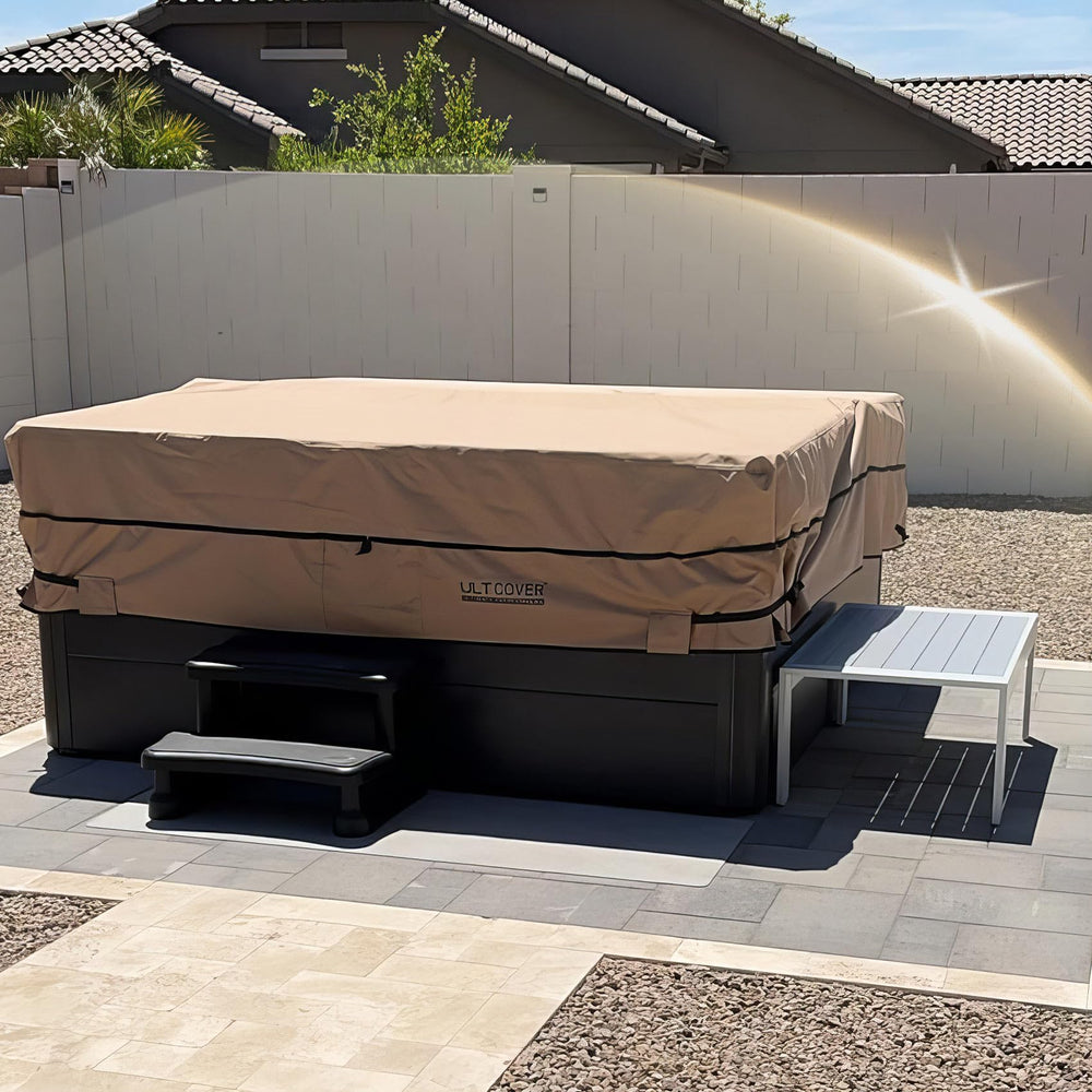 ULTCOVER Square Hot Tub Cover on a hot tub
