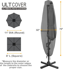 ULTCOVER umbrella cover with clear top for solar panels