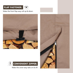 ULTCOVER Waterproof Firewood Racks Cover 8 Feet in a garden setting