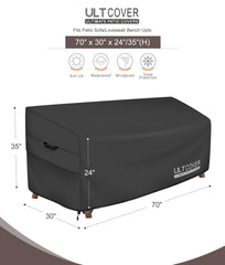 ULTCOVER Waterproof Outdoor Bench Cover side view