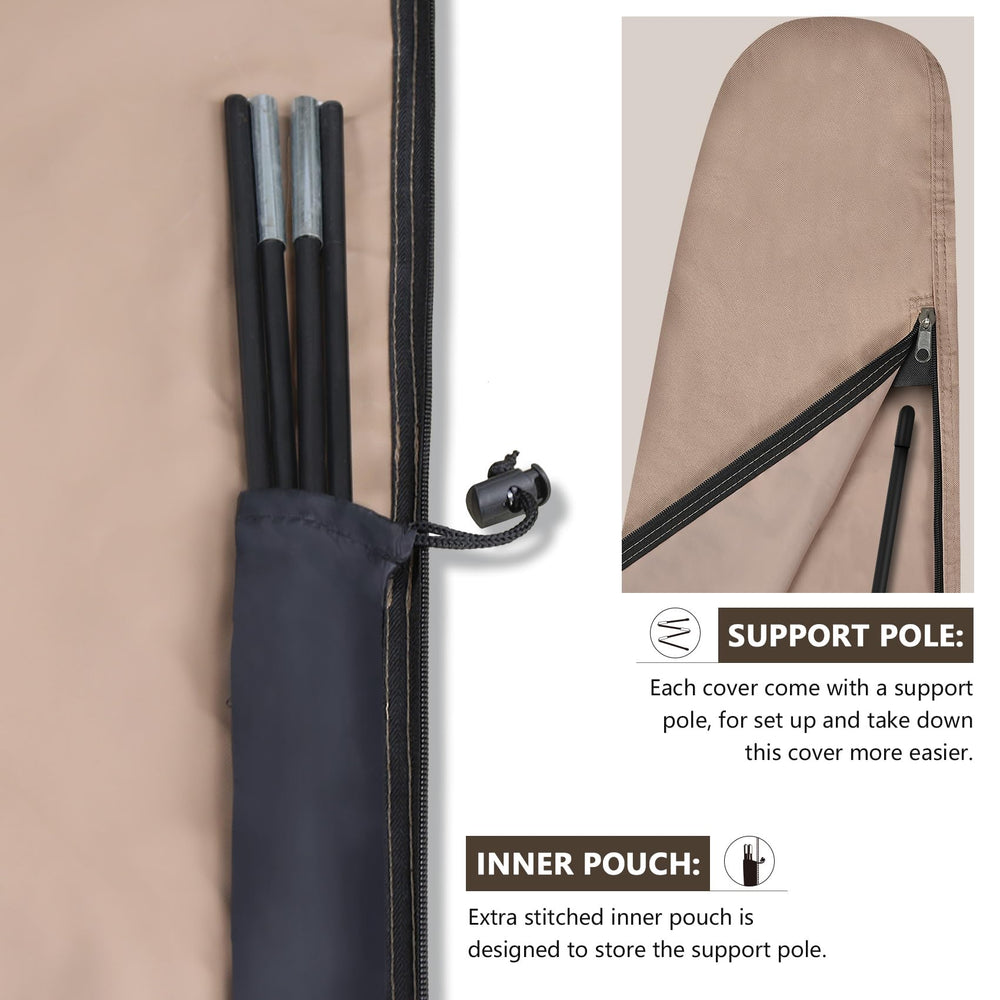 ULTCOVER Waterproof Patio Cantilever Umbrella Cover side view