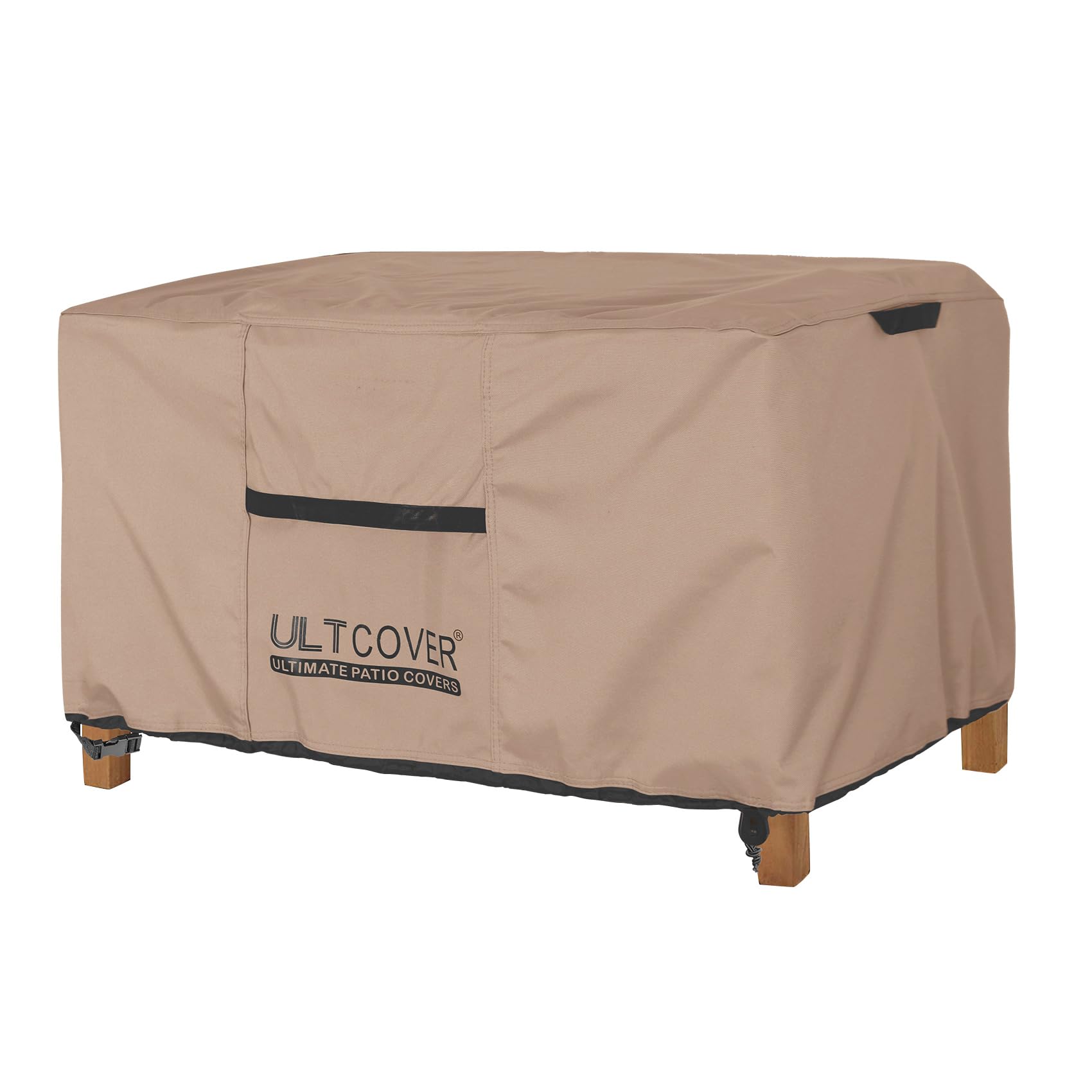 ULTCOVER Waterproof Patio Coffee Table Cover brown front view