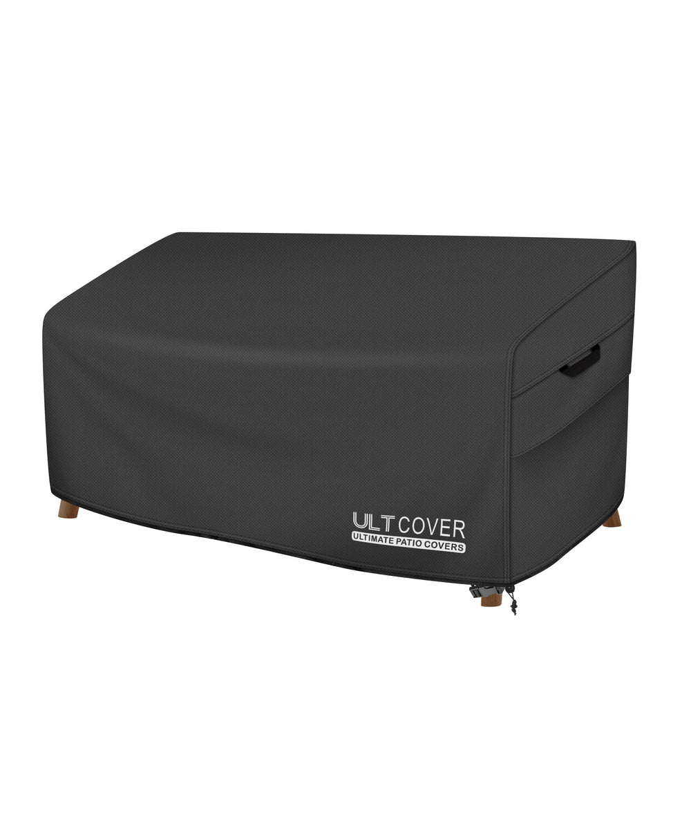 ULTCOVER Waterproof Patio Furniture Sofa Cover in black, side view