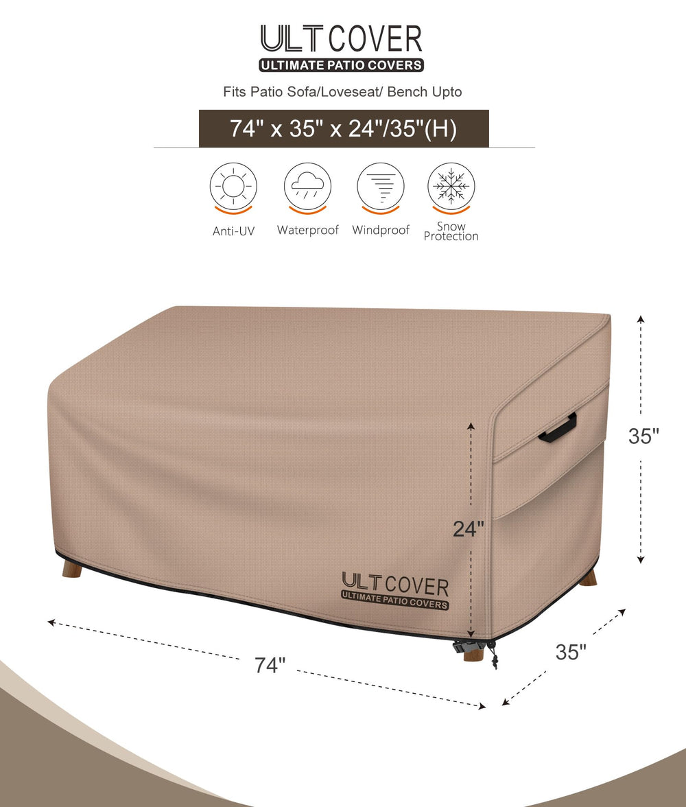 ULTCOVER Waterproof Patio Furniture Sofa Cover side view